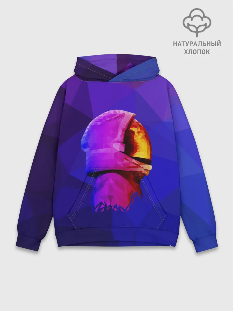 Худи мужской база хлопок / полигональный космонавт