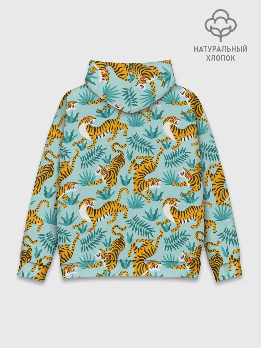 Худи мужской база хлопок / Рычащие Тигры Паттерн