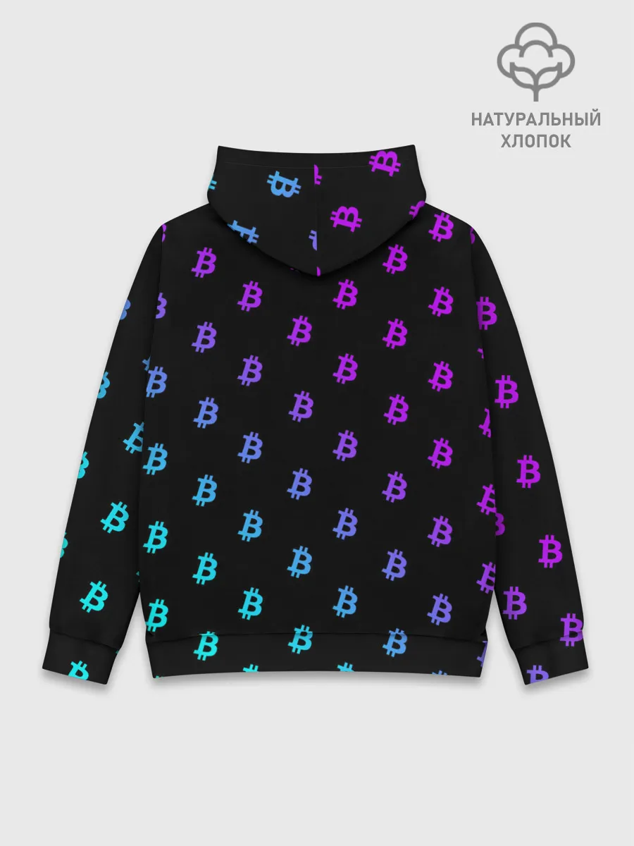 Худи мужской база хлопок / БИТКОИН НЕОН |BITCOIN NEON