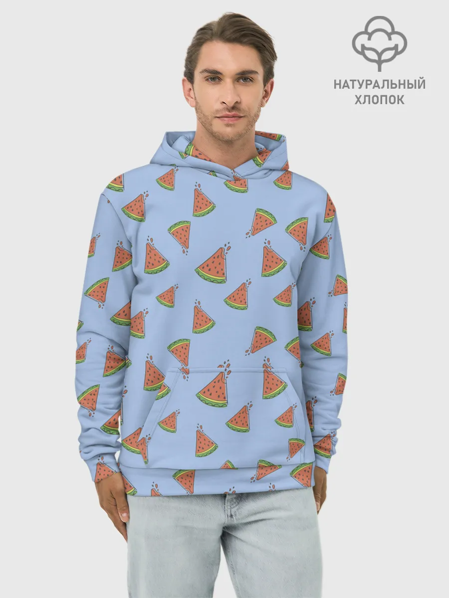 Худи мужской база хлопок / Кусочки арбуза