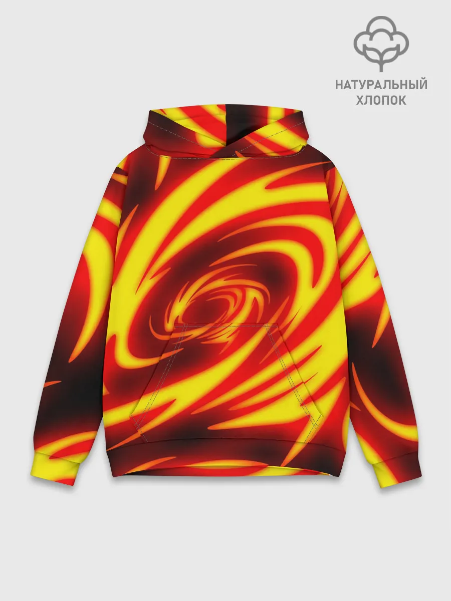 Худи мужской база хлопок / ОГНЕННЫЕ ВОЛНЫ | FIRE STRIPES