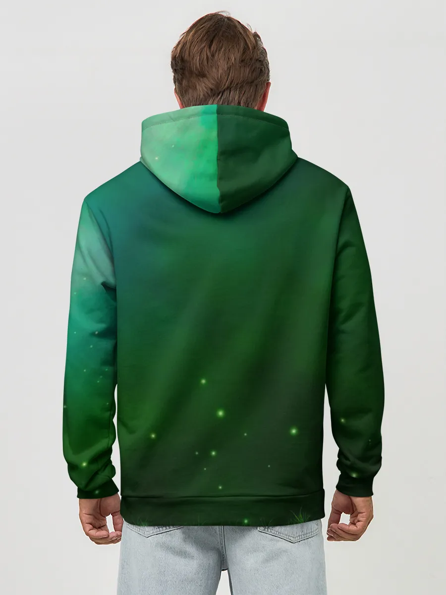 Худи мужской база хлопок / Лисенок нюхает цветок