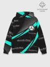 Худи мужской база хлопок / MERCEDES BENZ АКВАМАРИНОВЫЙ