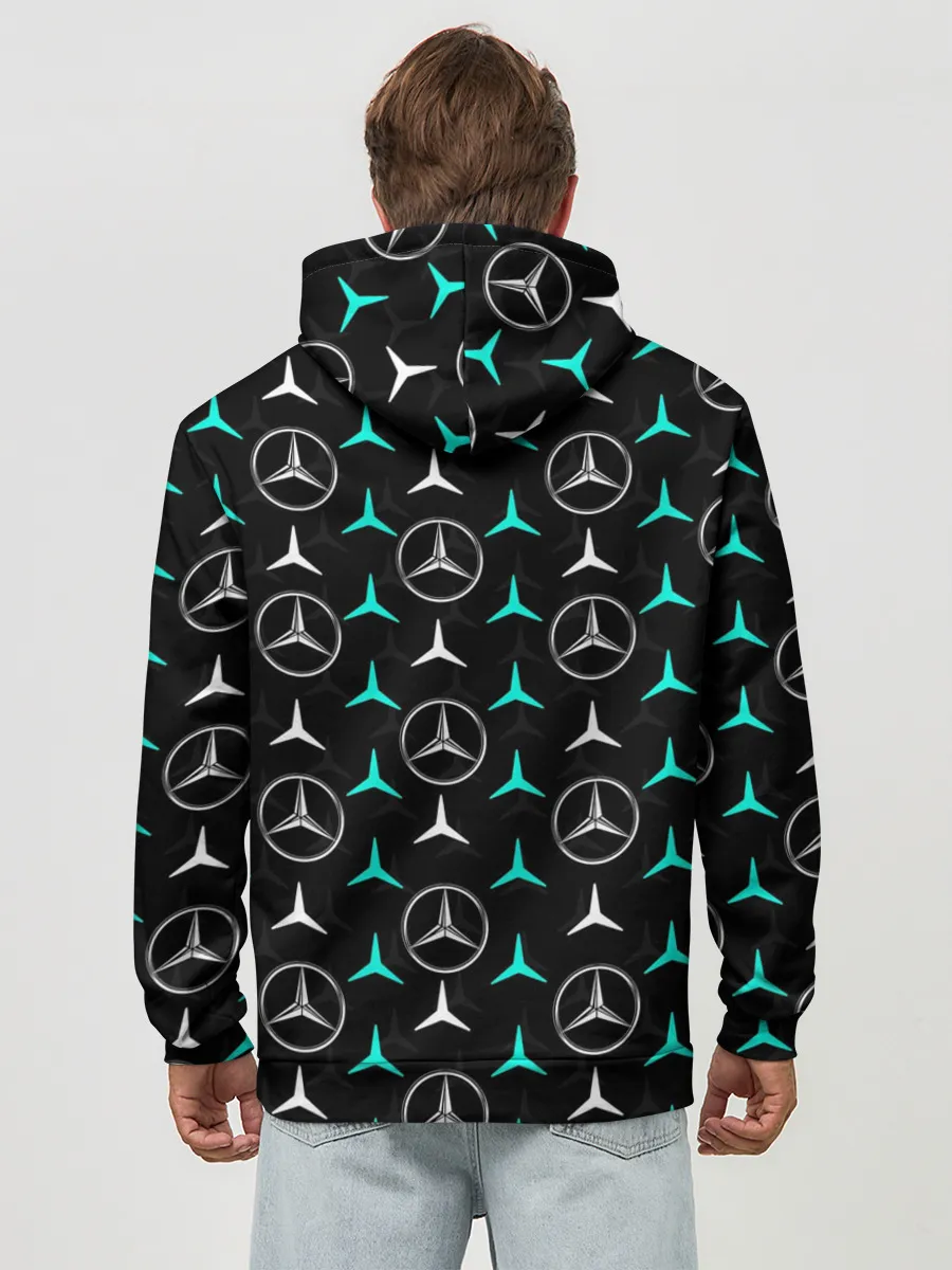 Худи мужской база хлопок / MERCEDES BENZ УЗОР