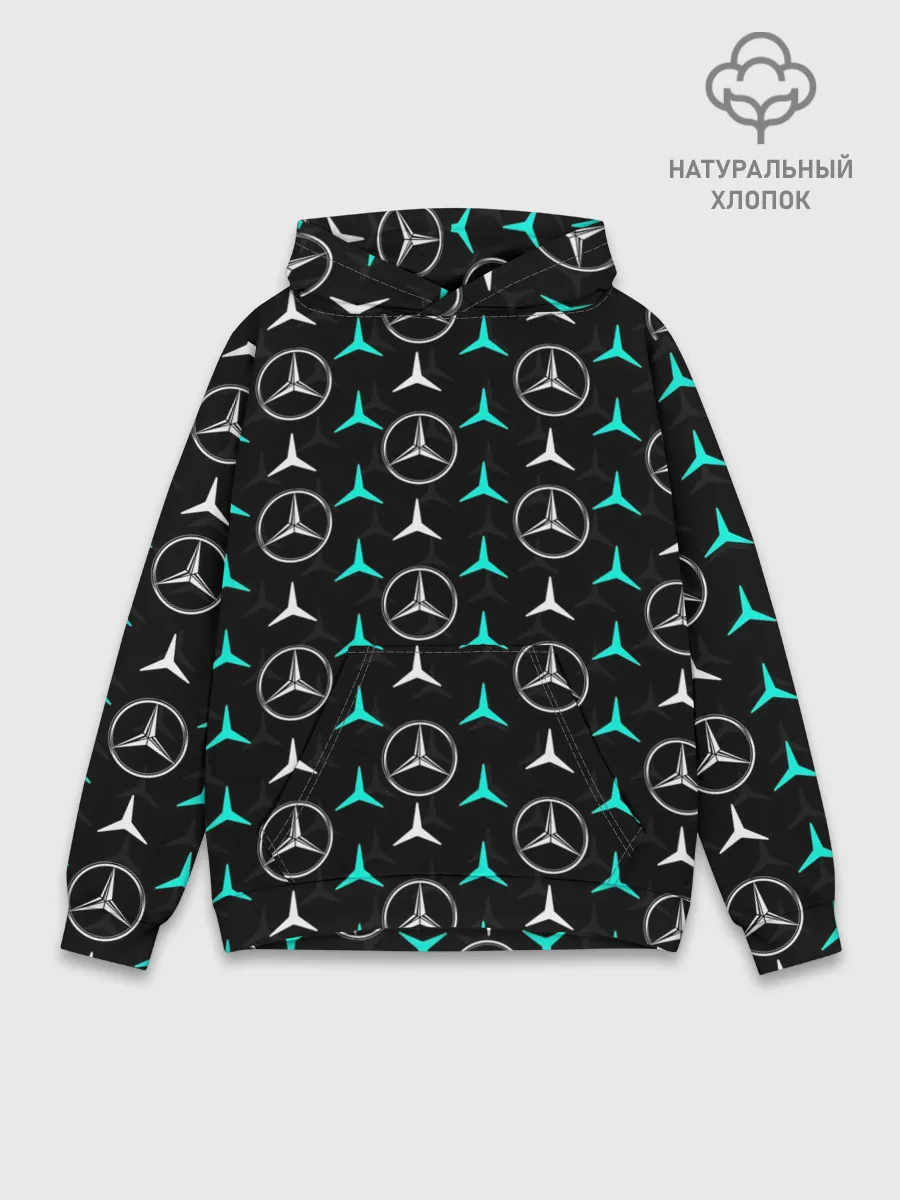 Худи мужской база хлопок / MERCEDES BENZ УЗОР
