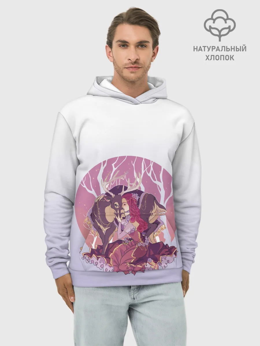 Худи мужской база хлопок / Принцесса и олень