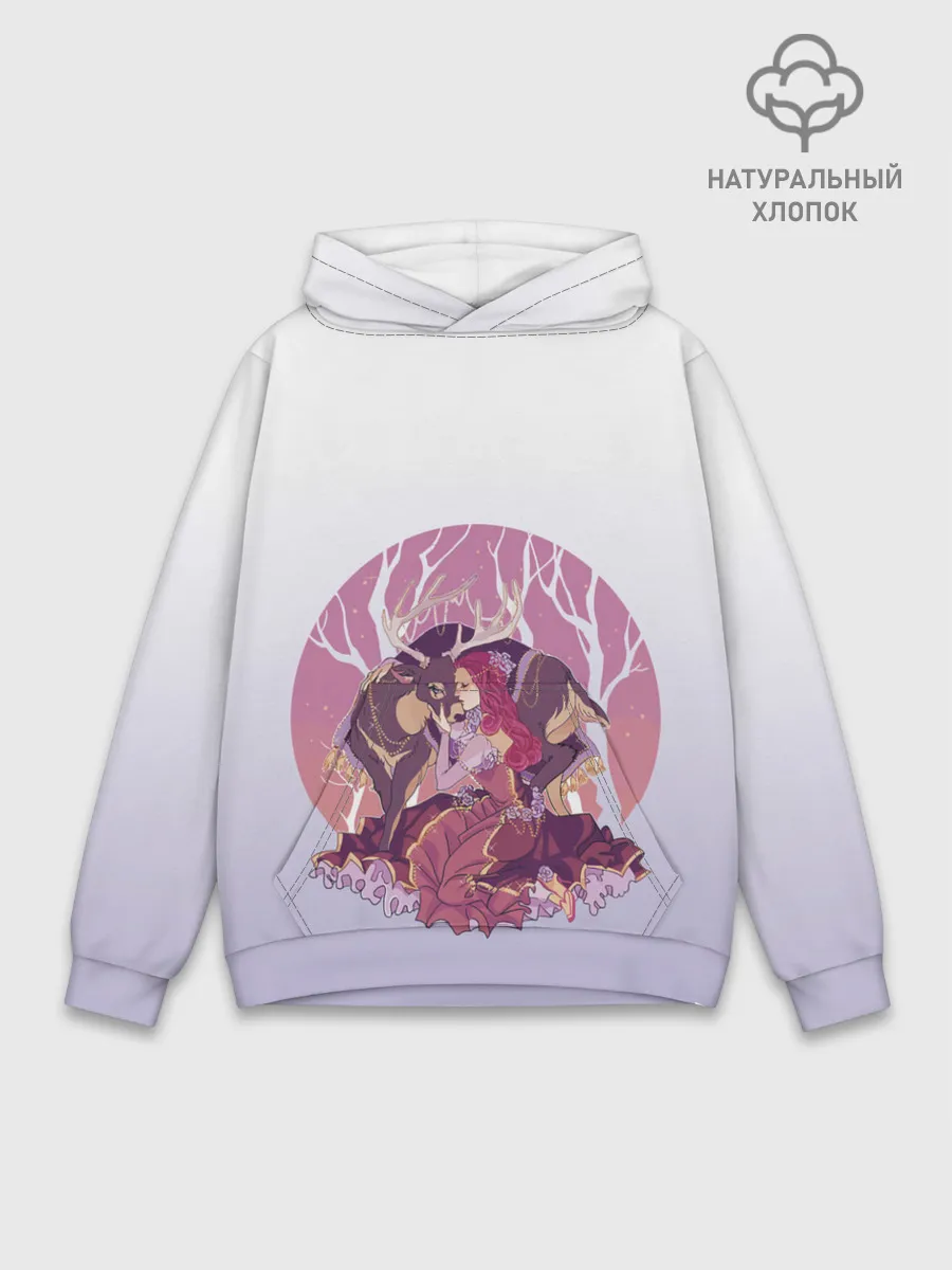 Худи мужской база хлопок / Принцесса и олень