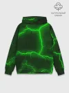 Худи мужской база хлопок / К - 13 зелёная трещина 3D