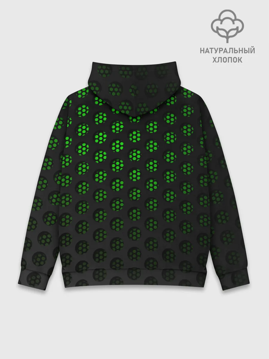 Худи мужской база хлопок / Зелёные соты 3D
