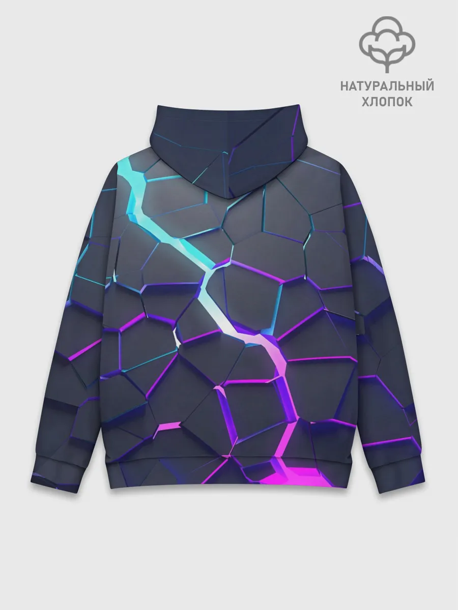Худи мужской база хлопок / НЕОНОВЫЙ РАЗЛОМ | 3Д РАЗЛОМ