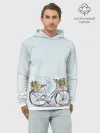 Худи мужской база хлопок / акварельный велосипед
