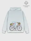Худи мужской база хлопок / акварельный велосипед