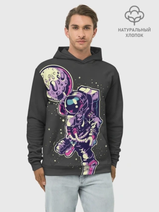 Худи мужской база хлопок / Космонавт Баскетболист