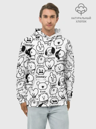 Худи мужской база хлопок / BTS | BT21