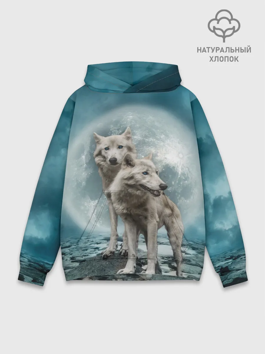Худи мужской база хлопок / Волки, пара