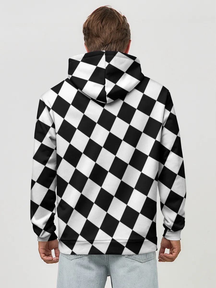 Худи мужской база хлопок / Шахматы