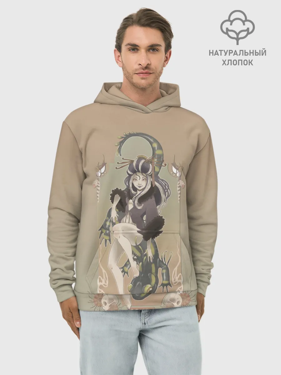 Худи мужской база хлопок / Девушка ящерица