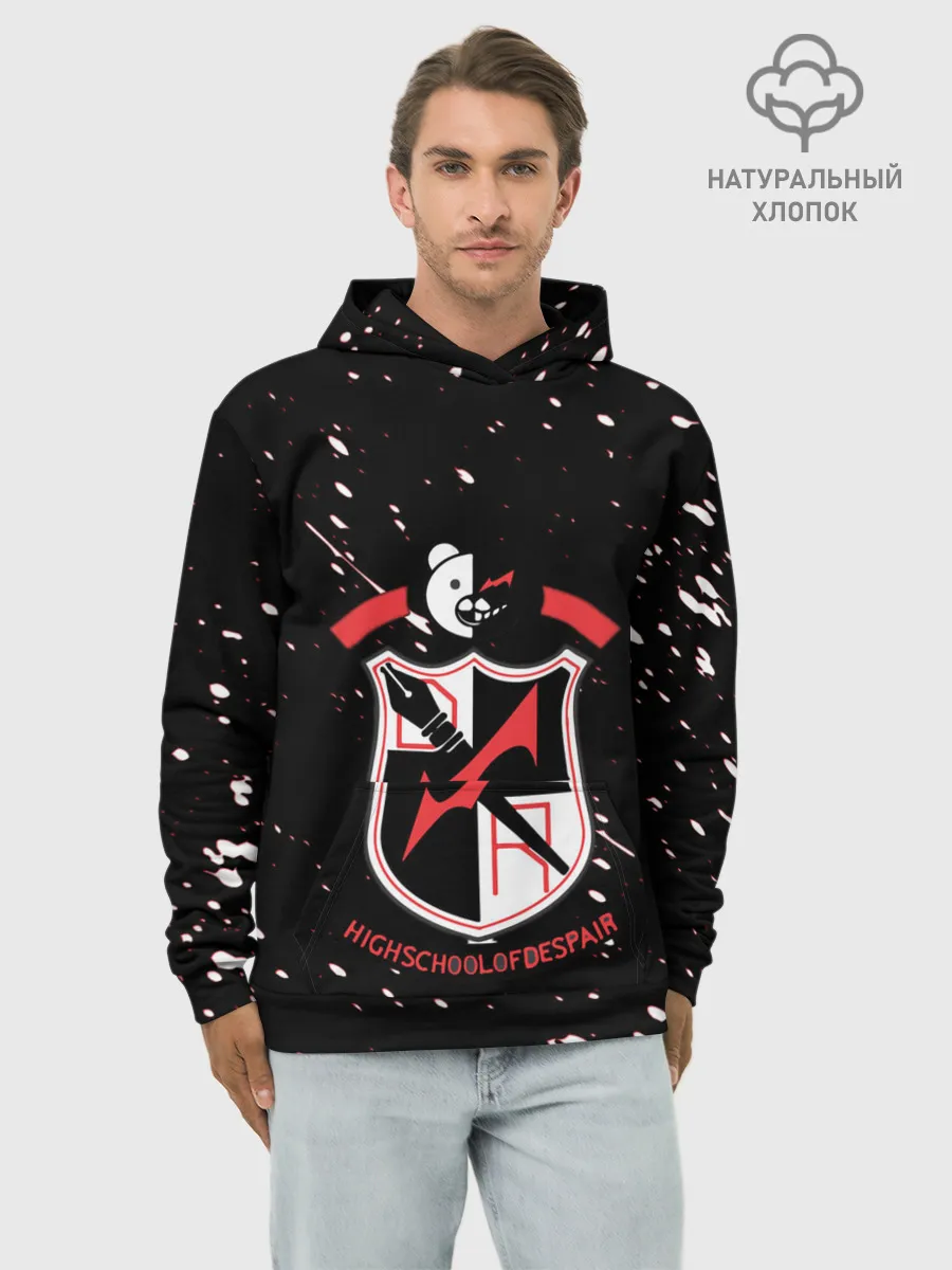 Худи мужской база хлопок / danganronpa logo