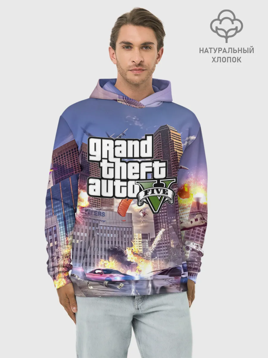 Худи мужской база хлопок / ЭКШЕН Grand Theft Auto V