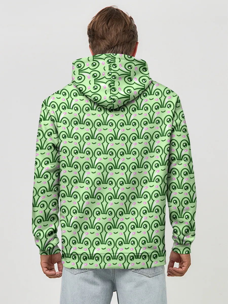 Худи мужской база хлопок / милые лягушки