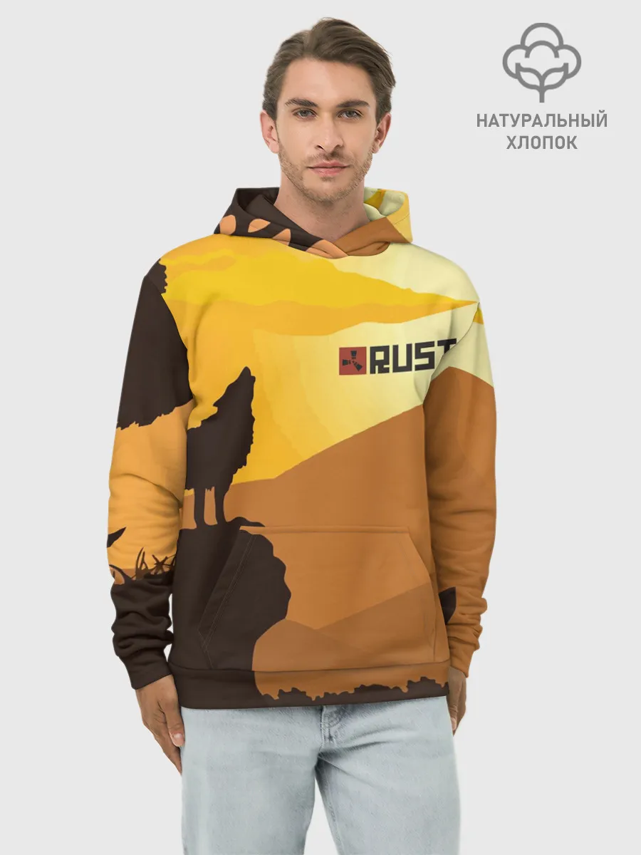 Худи мужской база хлопок / Rust
