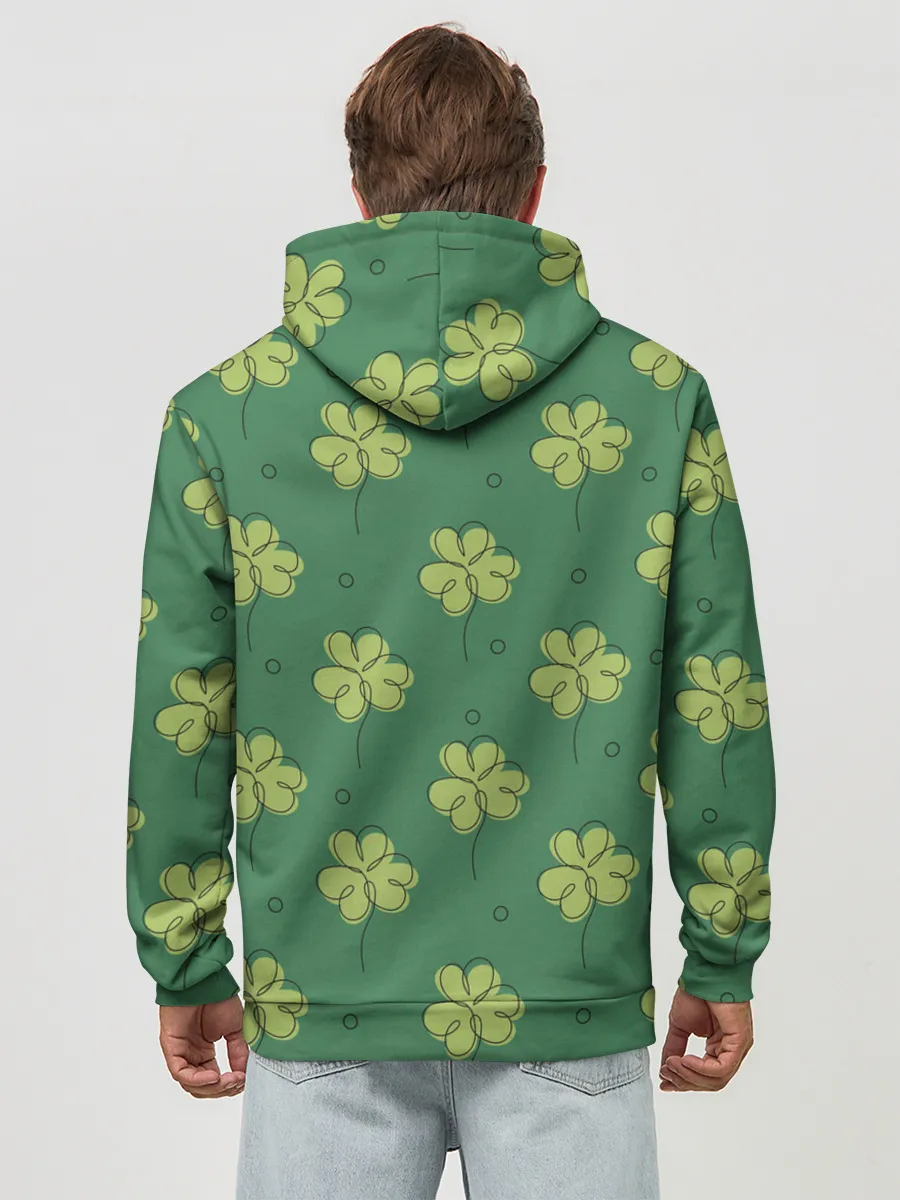 Худи мужской база хлопок / Узор на День святого Патрика