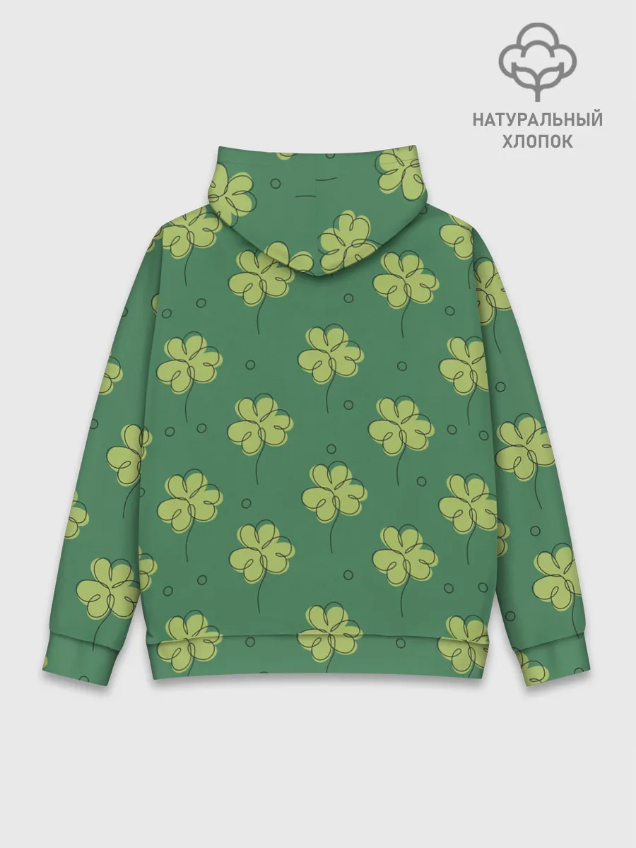 Худи мужской база хлопок / Узор на День святого Патрика