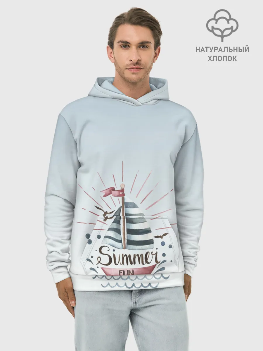 Худи мужской база хлопок / кораблик лето