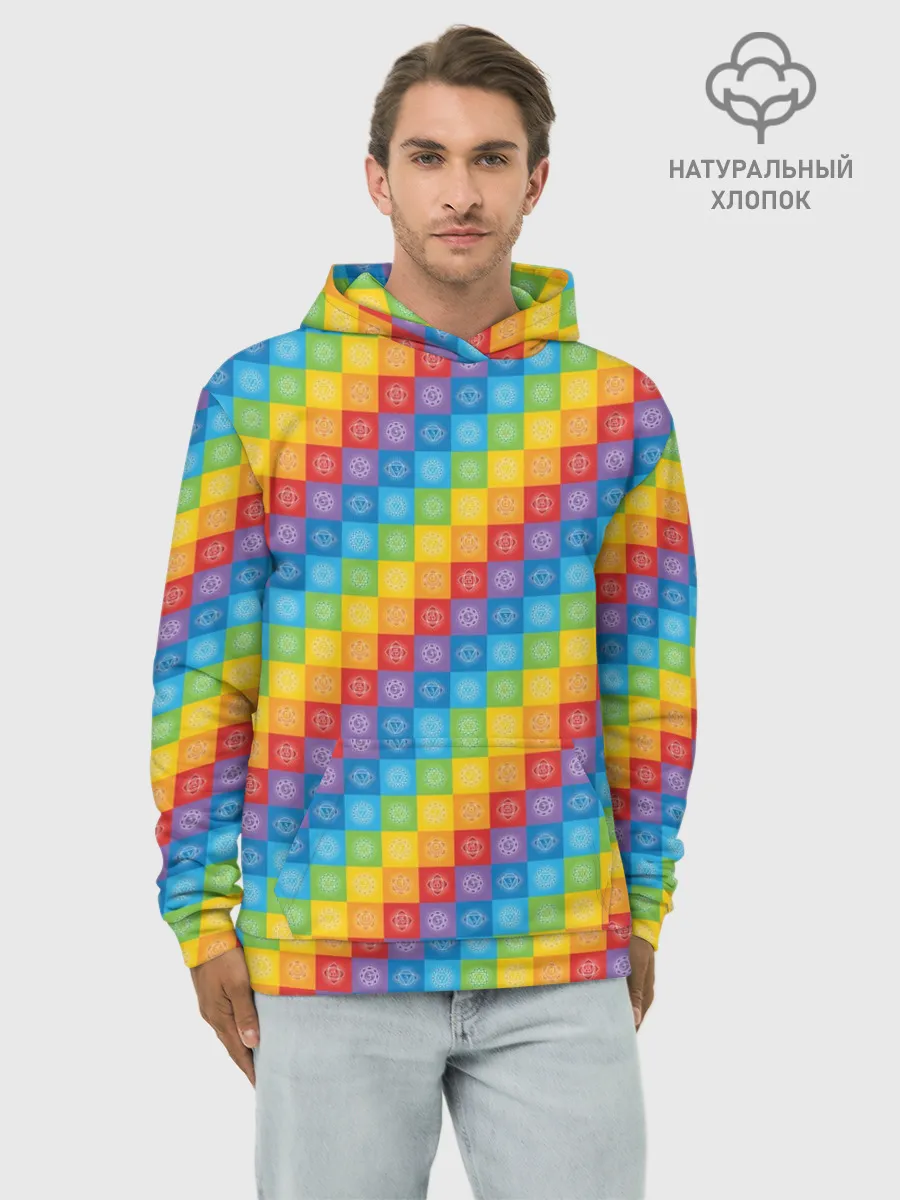 Худи мужской база хлопок / Чакры