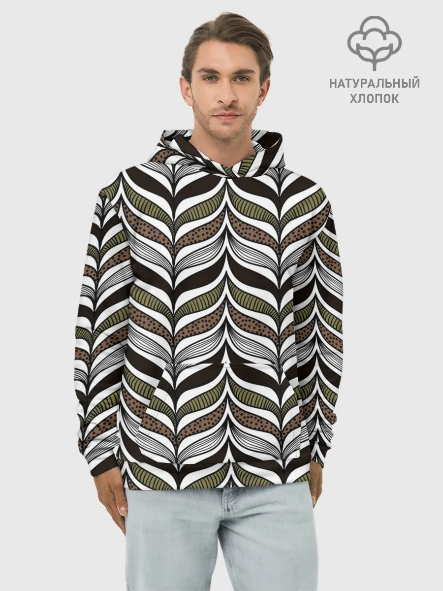 Худи мужской база хлопок / Африканский племенной узор