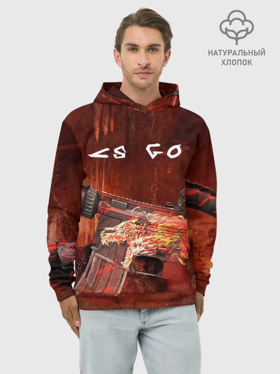 Худи мужской база хлопок / CS GO M4A4 HOWI