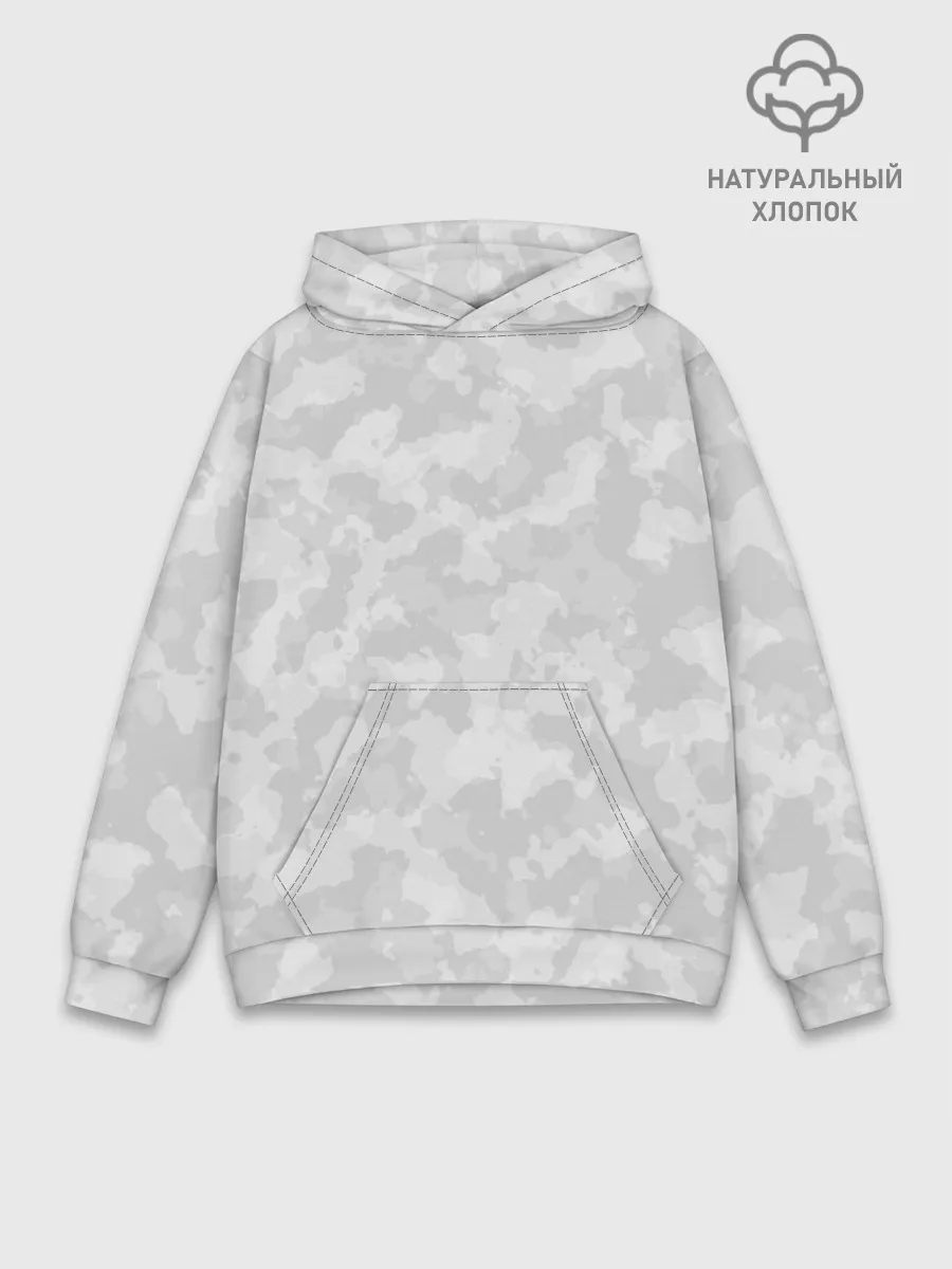 Худи мужской база хлопок / СНЕЖНЫЙ КАМУФЛЯЖ