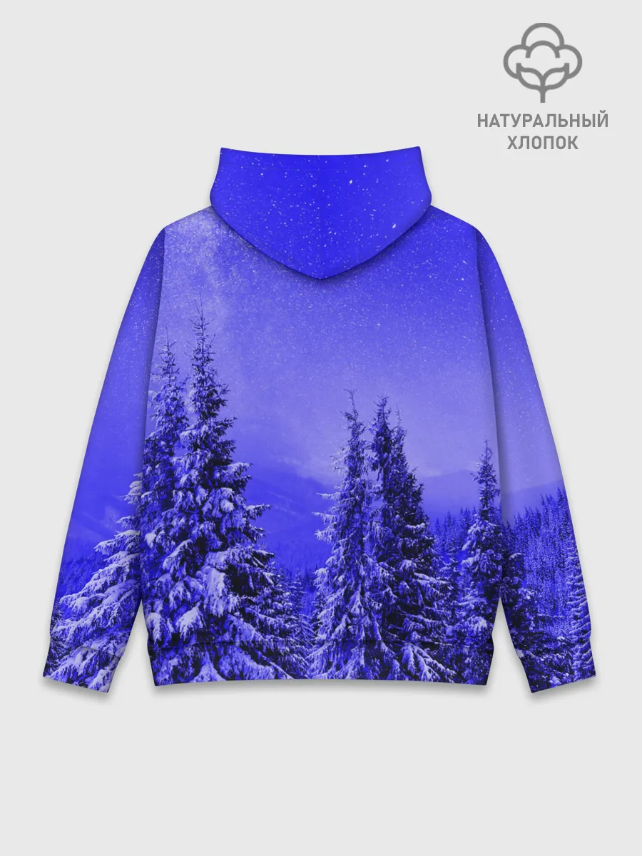 Худи мужской база хлопок / Зимний лес