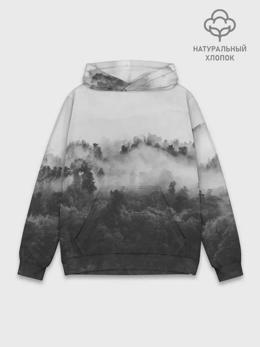 Худи мужской база хлопок / Лес