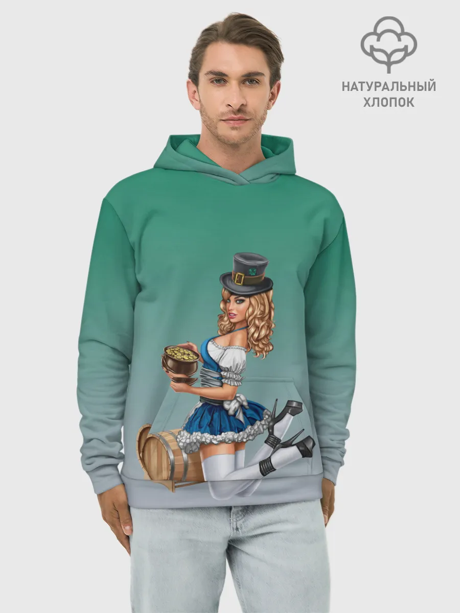 Худи мужской база хлопок / официантка горшок золота
