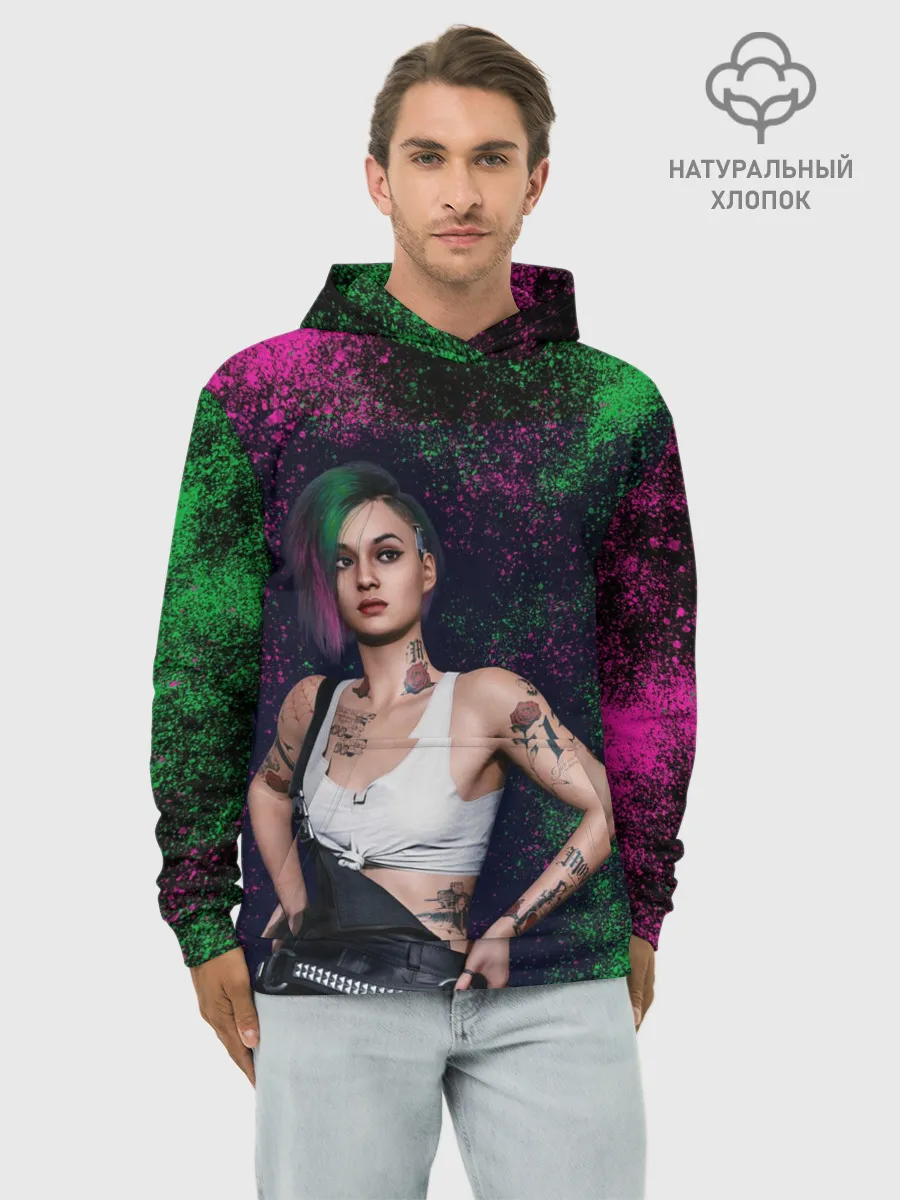 Худи мужской база хлопок / ДЖУДИ АЛЬВАРЕС | CYBERPUNK