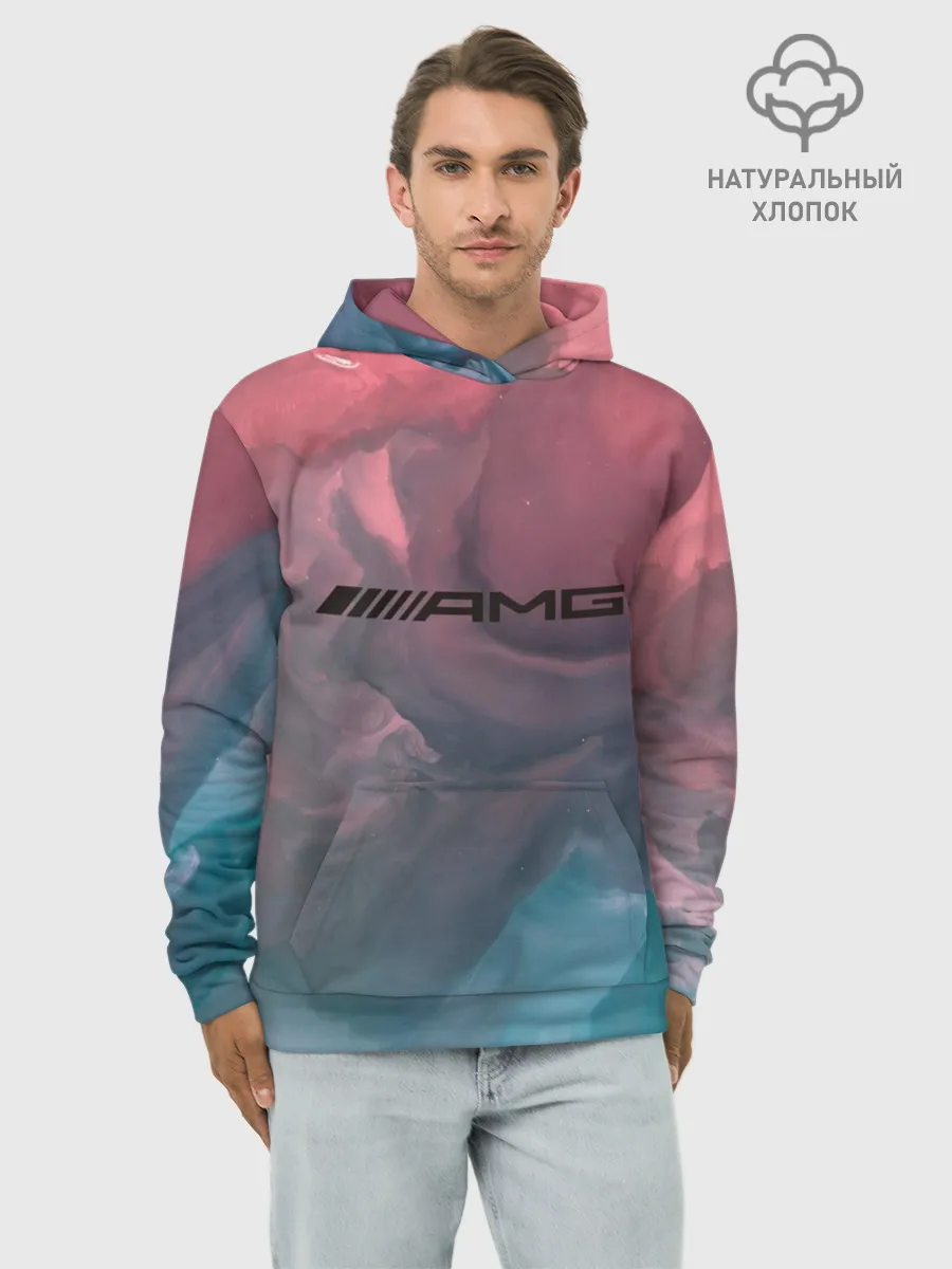Худи мужской база хлопок / MERCEDES AMG | МЕРСЕДЕС АМГ