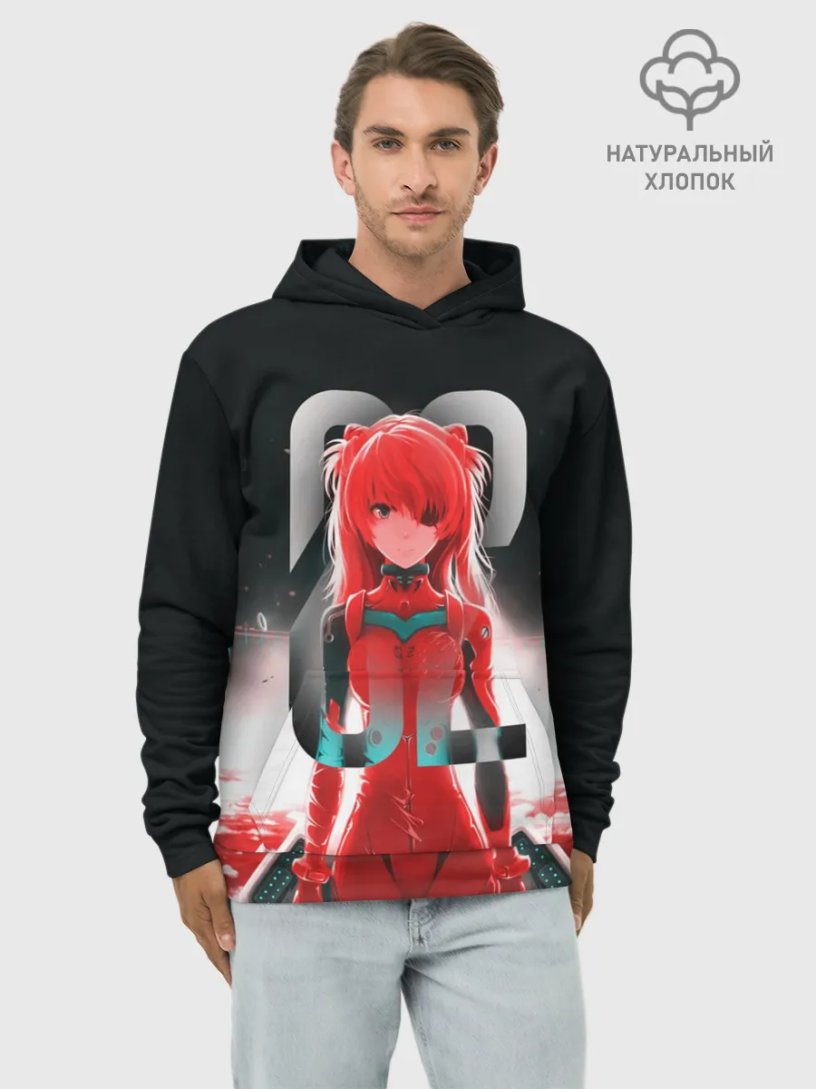 Худи мужской база хлопок / Asuka Langle Black