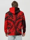 Худи мужской база хлопок / BLACK RED DRAGONS TATOO