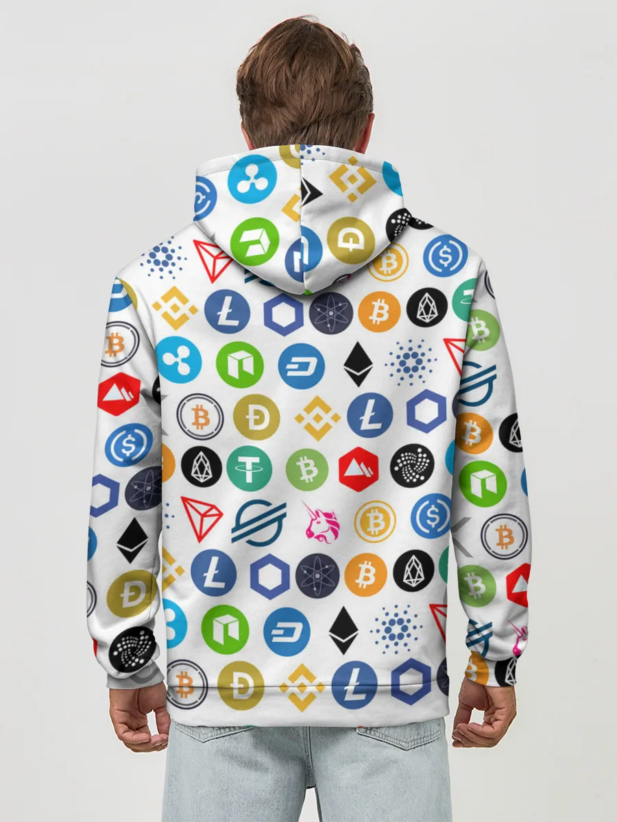 Худи мужской база хлопок / BITCOIN PATTERN | БИТКОИН