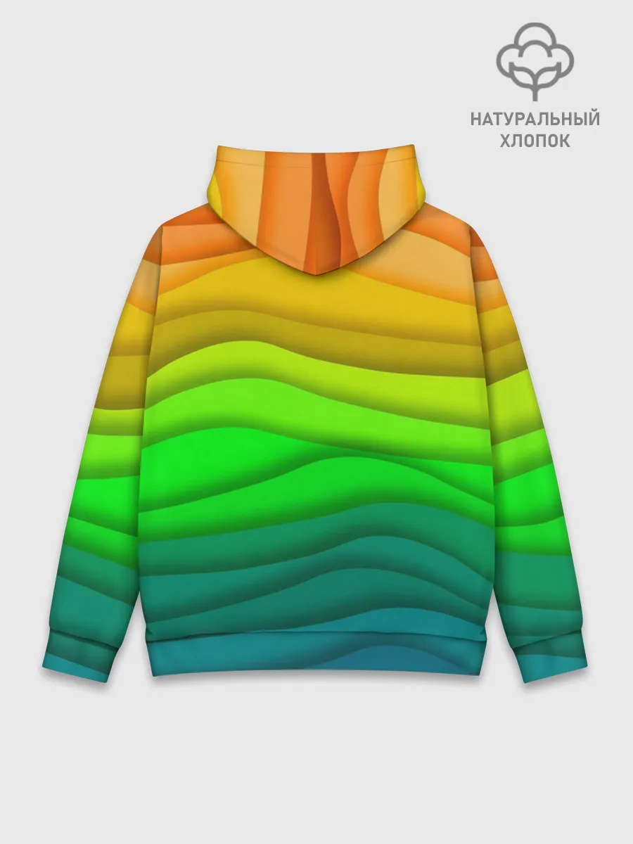 Худи мужской база хлопок / Цветные волны