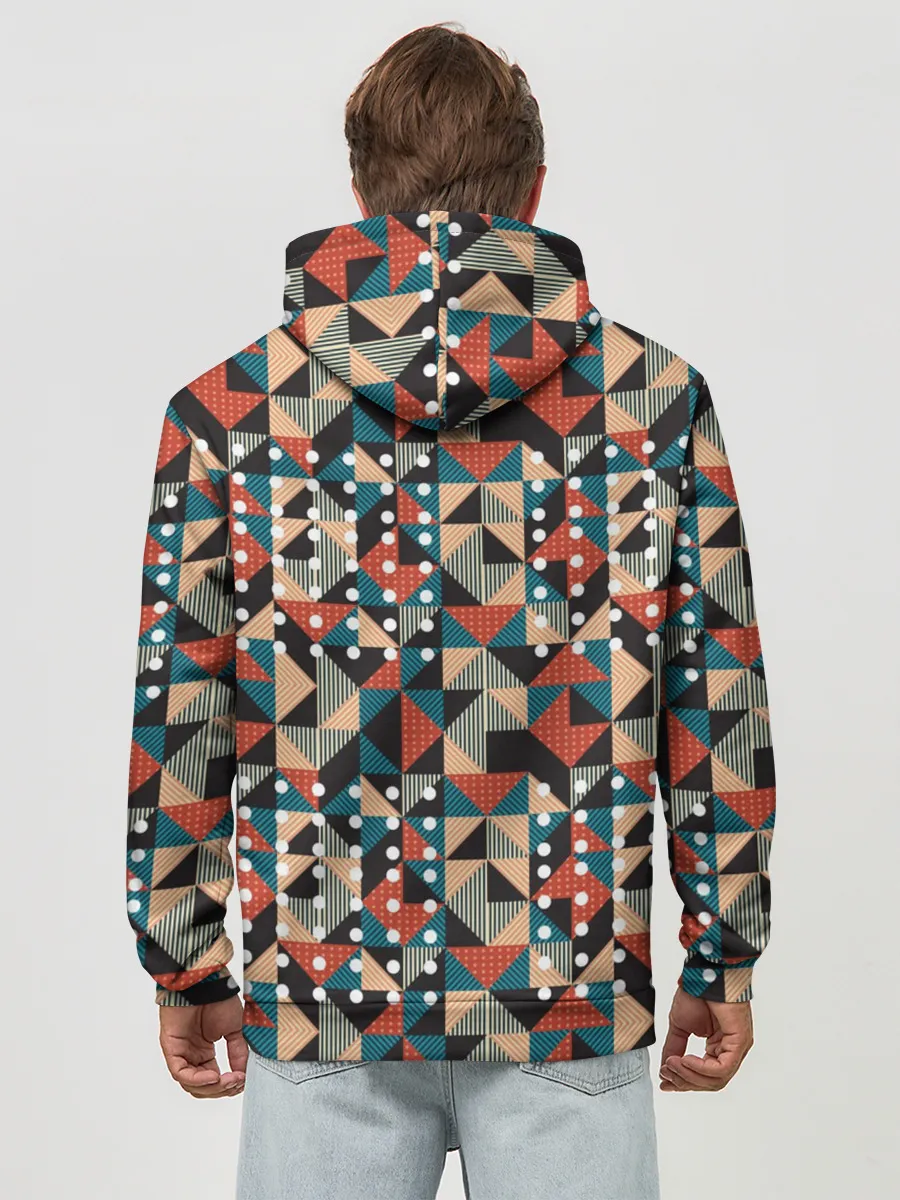 Худи мужской база хлопок / Арт геометрия