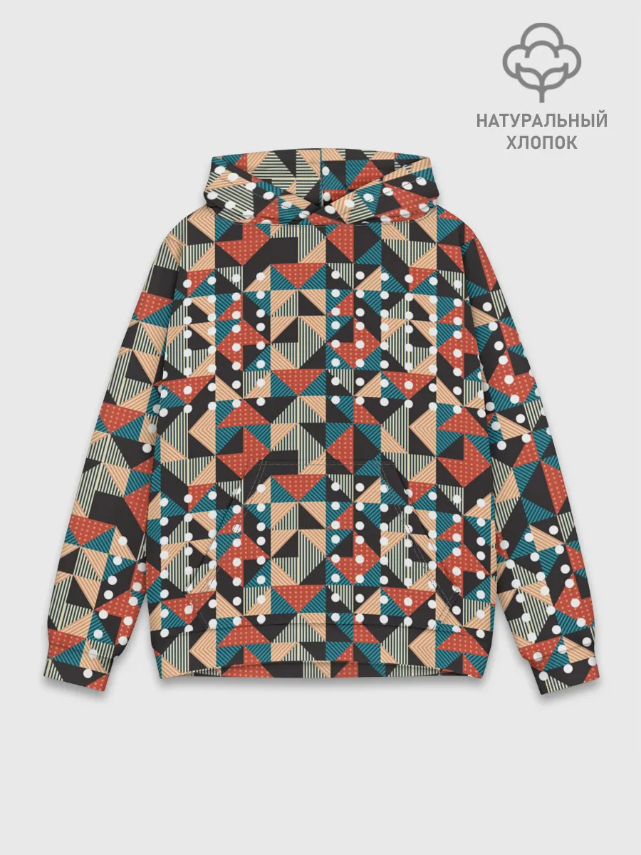 Худи мужской база хлопок / Арт геометрия