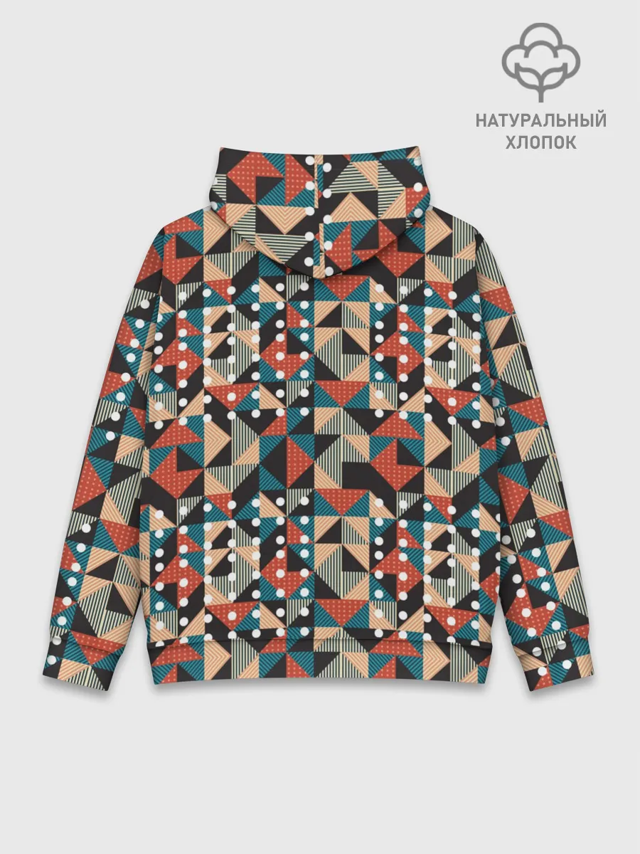 Худи мужской база хлопок / Арт геометрия