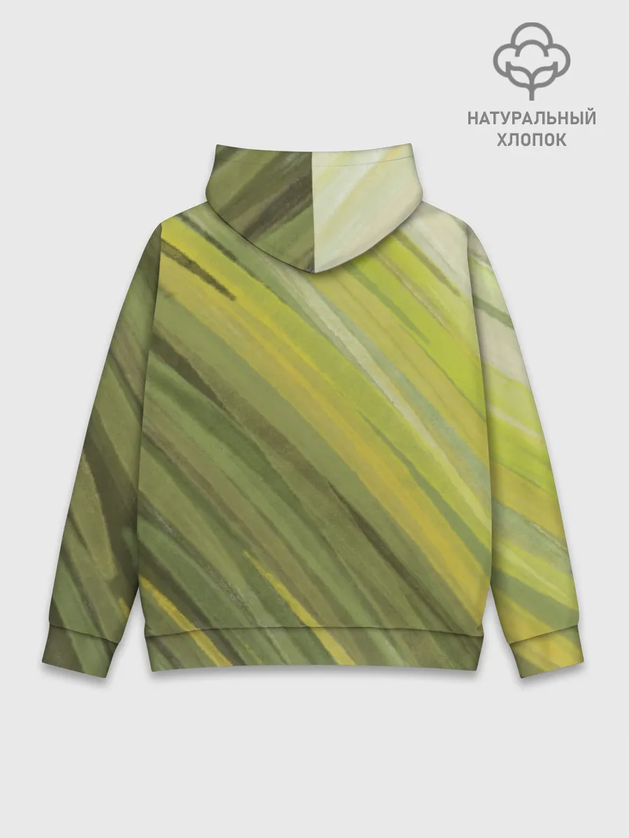 Худи мужской база хлопок / Акварельные линии