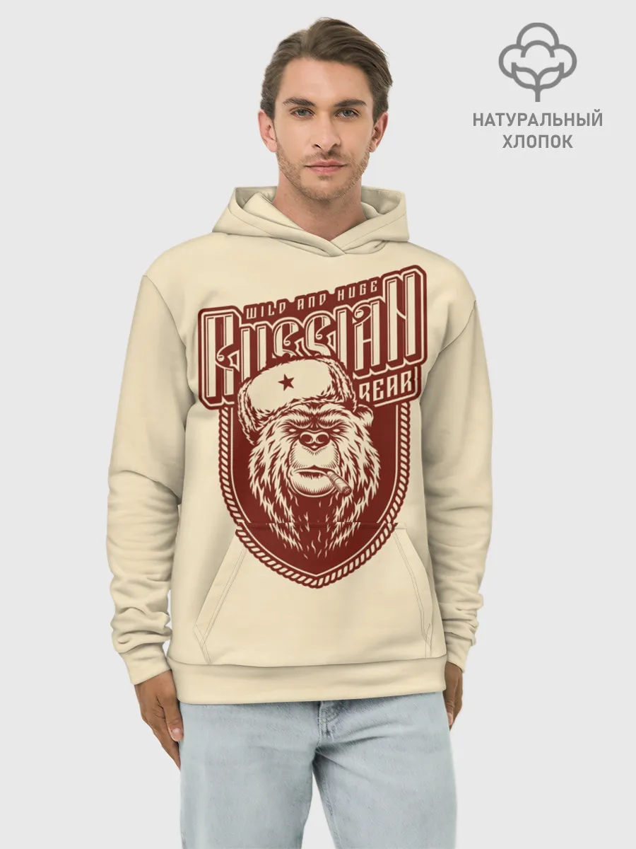 Худи мужской база хлопок / Русский медведь