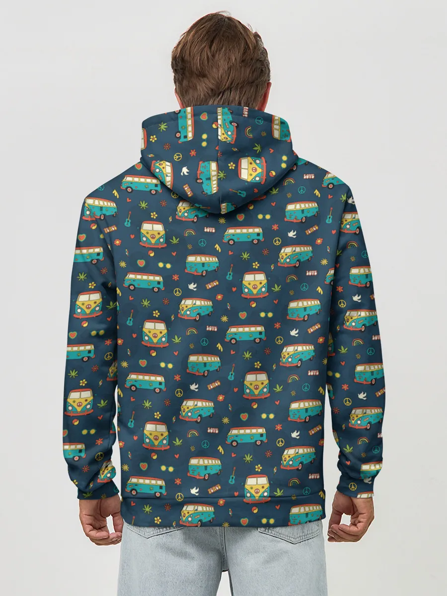 Худи мужской база хлопок / Фургоны хиппи