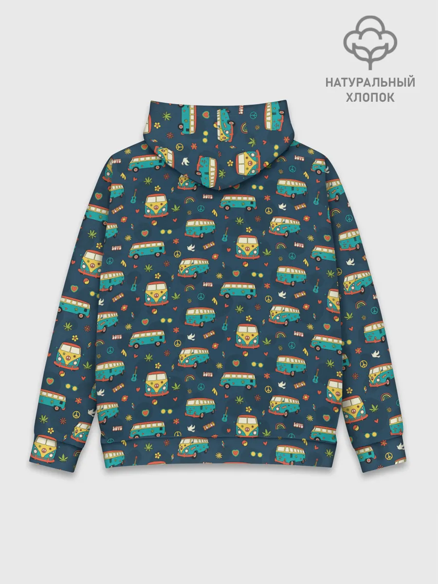 Худи мужской база хлопок / Фургоны хиппи