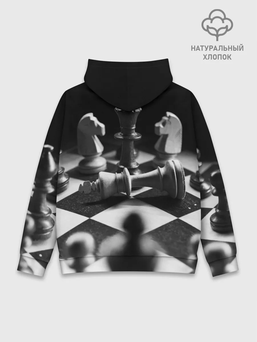 Худи мужской база хлопок / Шахматы