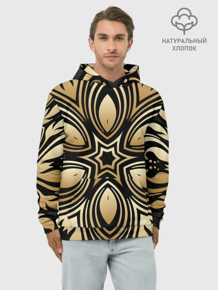 Худи мужской база хлопок / золото